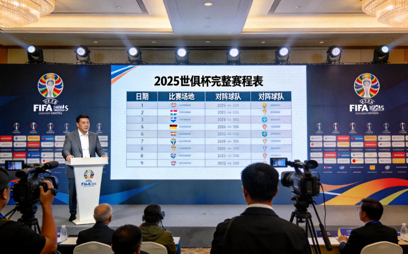 国际足联公布世俱杯完整赛程表的官方发布会现场