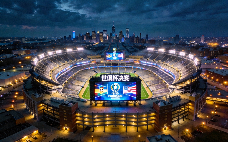 世俱杯决赛场地新泽西大都会球场夜景